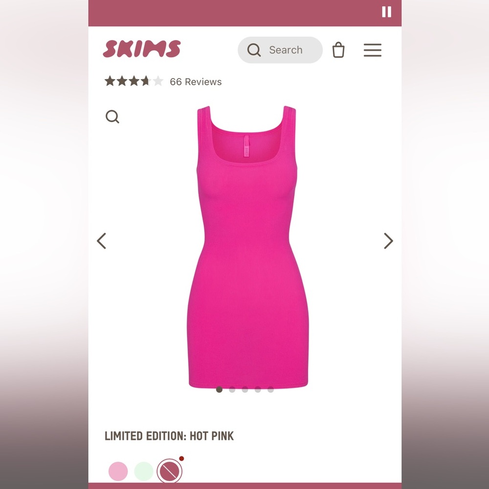 SKIMS Soft Lounge Mini Dress in Hot Pink